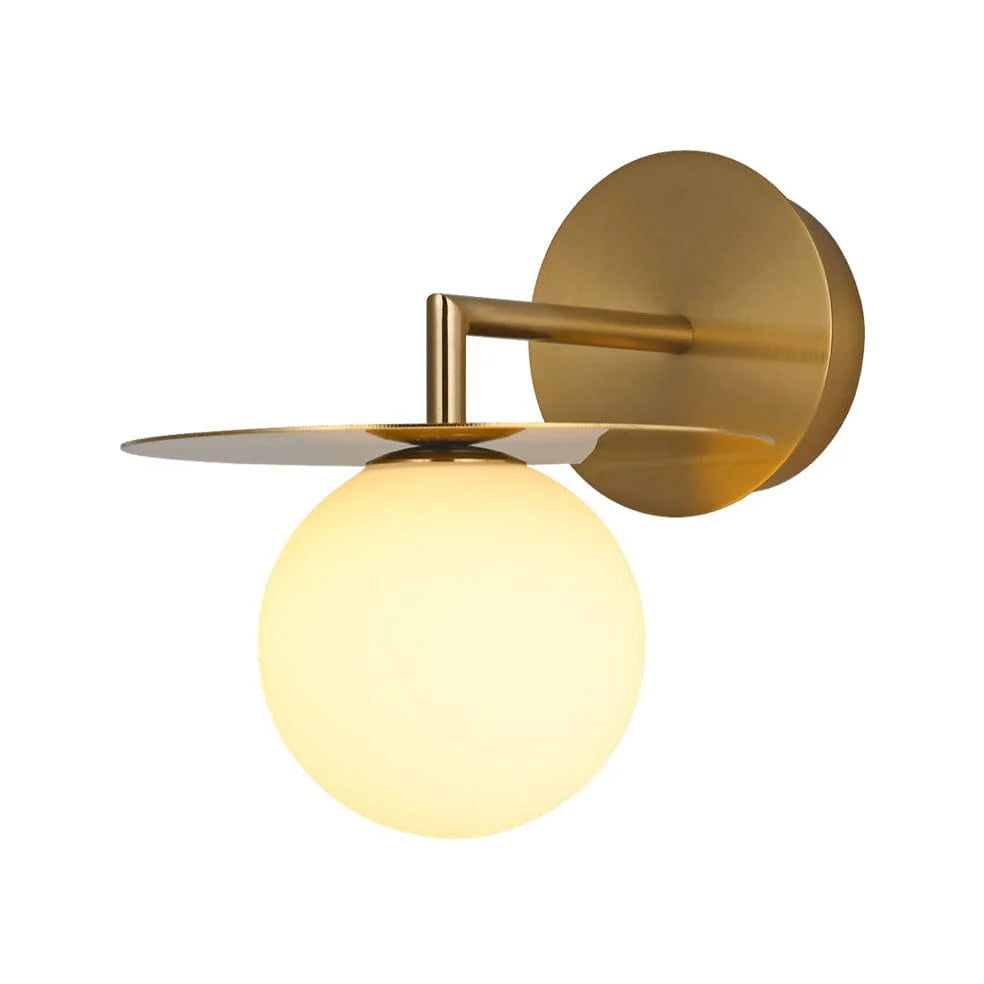 LED Single Golden Disc Wall Light