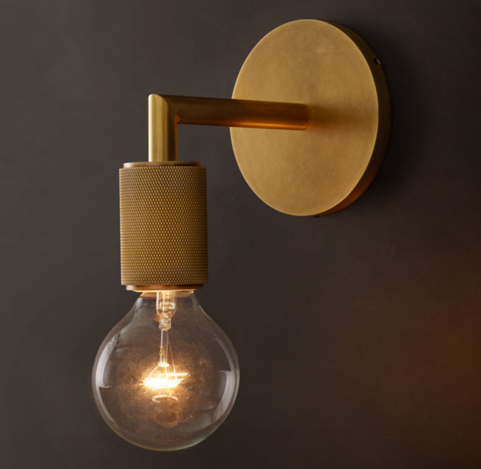 Gold metal wall light.